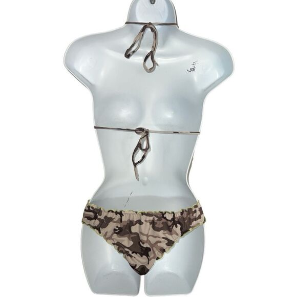 Unbranded Bikini Top And Bottom Camuflase Printed In Light Brown Color Size S - Picture 6 of 6
